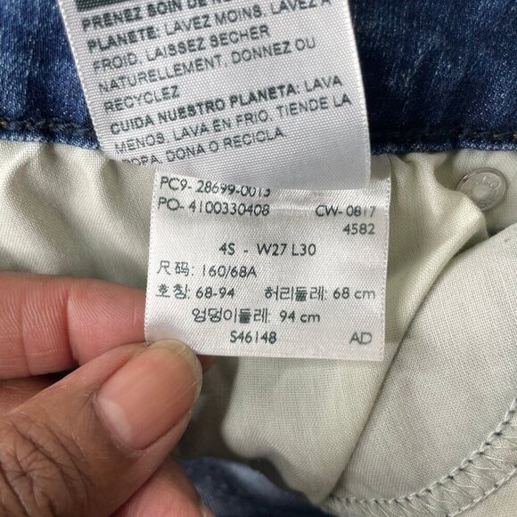 Levi's Denizen Modern Slim Denim Embroidered Straight Leg Jeans Sz 27 - Picture 7 of 8